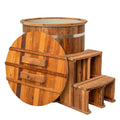 Eisbad aus Holz Redwood Outdoors Alaskan mit Deckel und Trittstufe